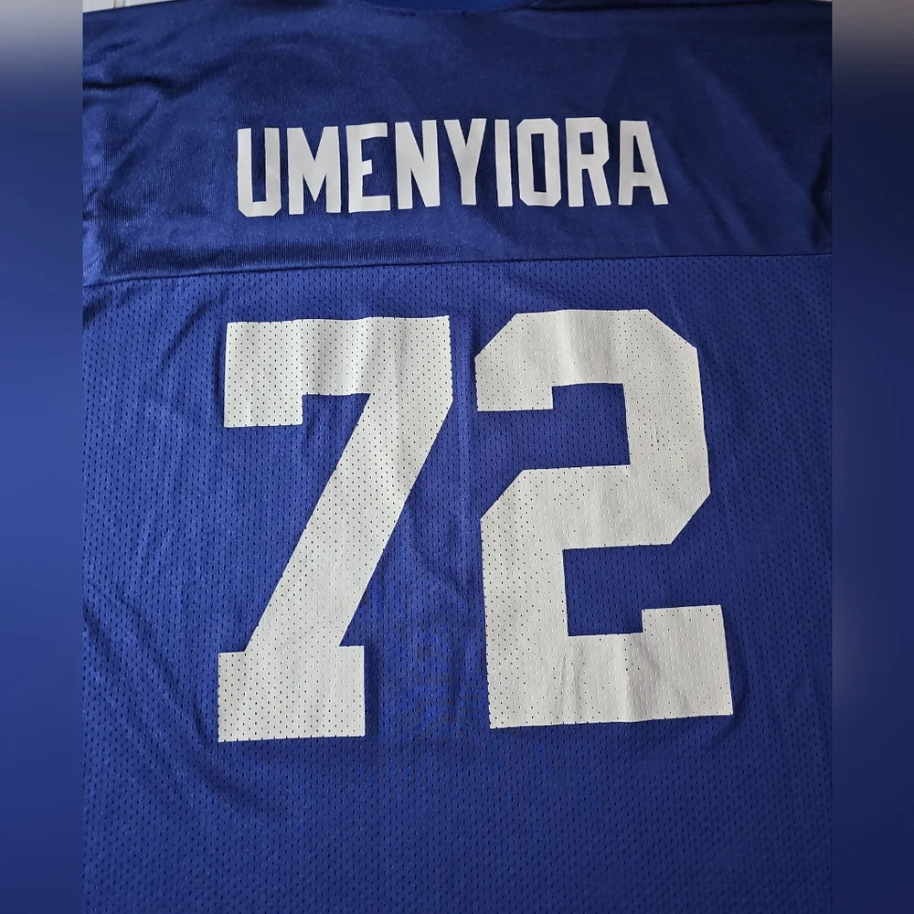 New York Giants Osi Umenyiora Reebok NFL Blue  Jersey Men's size XL Football - Picture 9 of 12